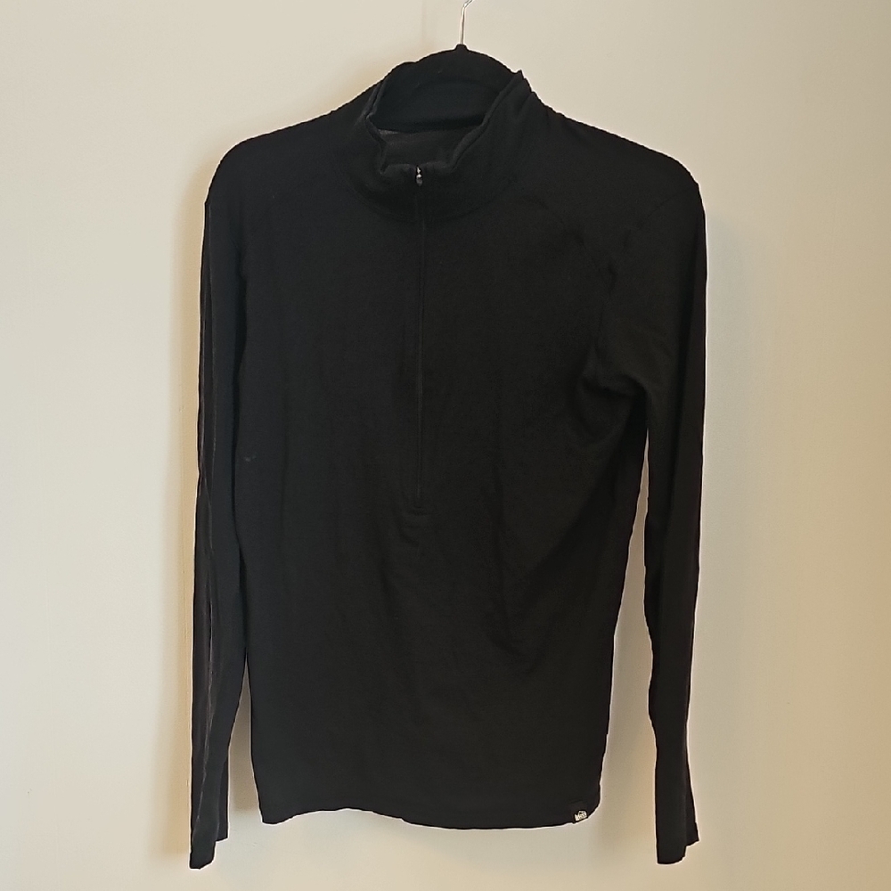 REI Co-op Black Long Sleeve Quarter-Zip Top
